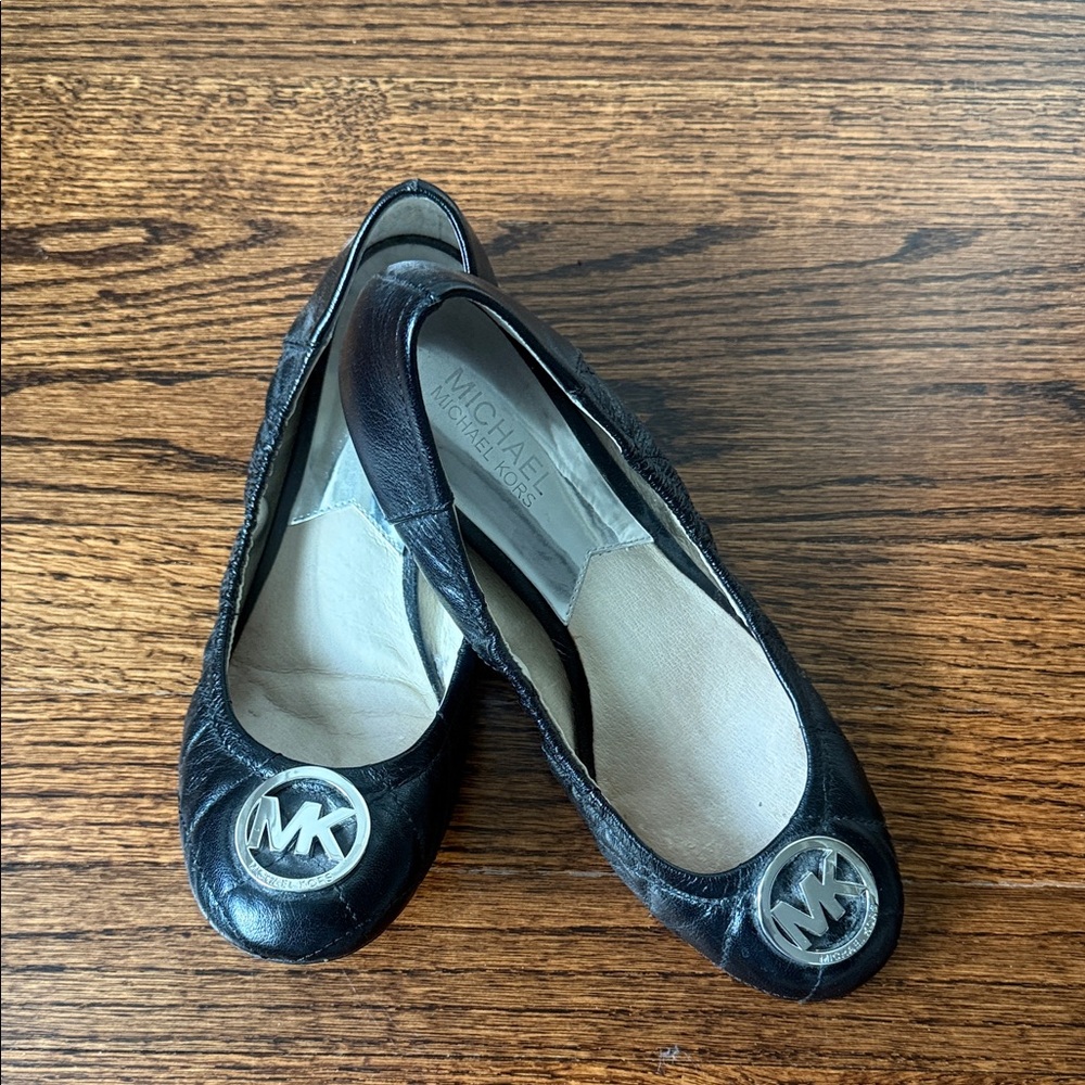 Michael Kors Black Leather Flats